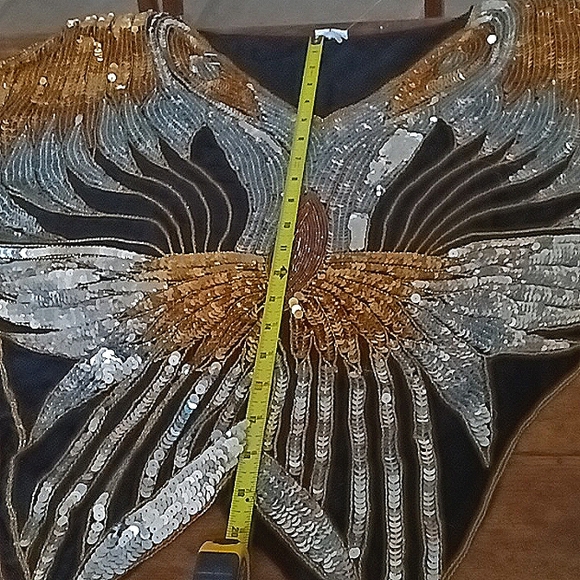 💖Vintage  70'-80's sequin beaded cocktail  Butterfly top blouse- FINAL PRICE.💖 - Picture 6 of 6